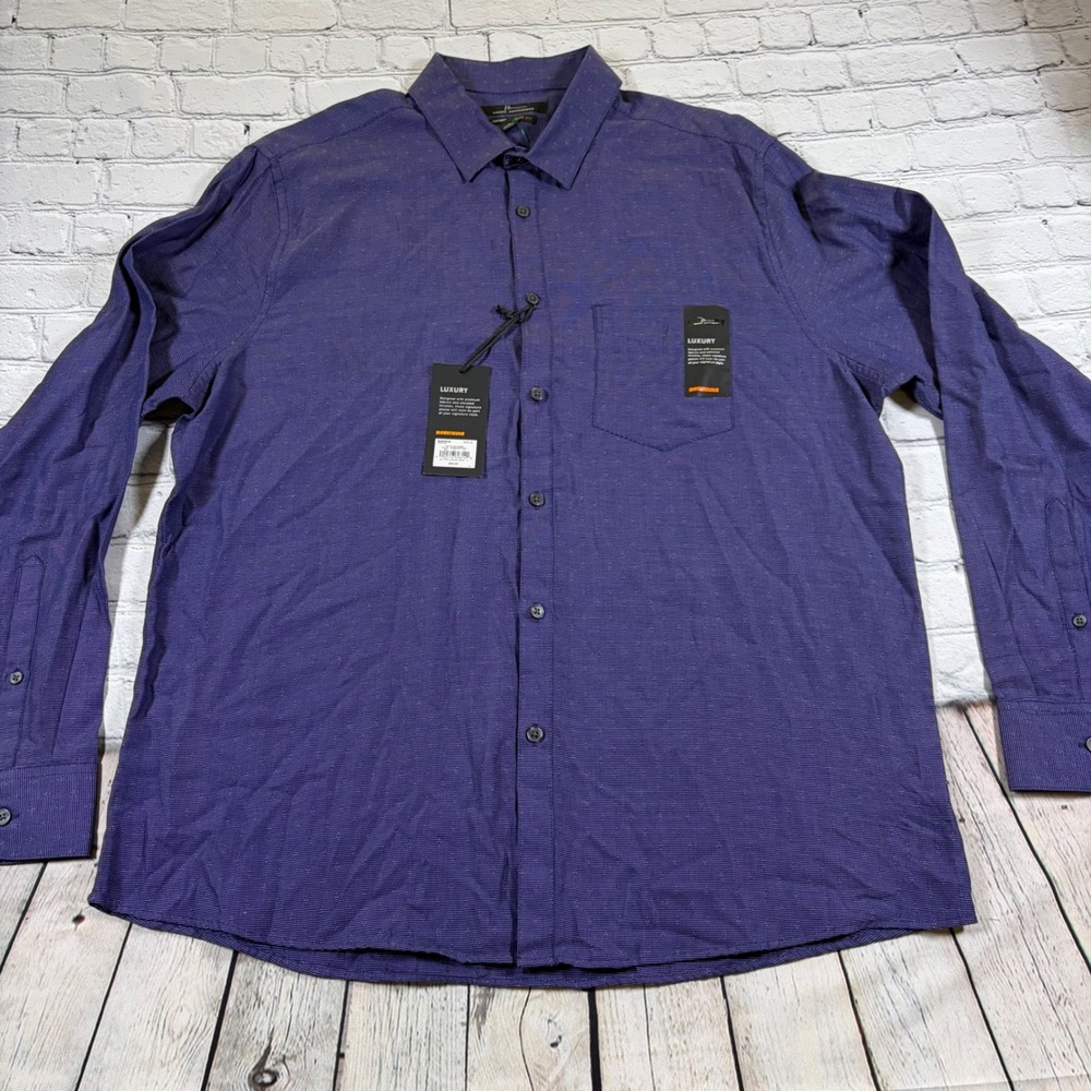 Marc Anthony Mens Luxury Slim Fit Shirt Plum Dobby Purple Cotton XL MM93W601RN11